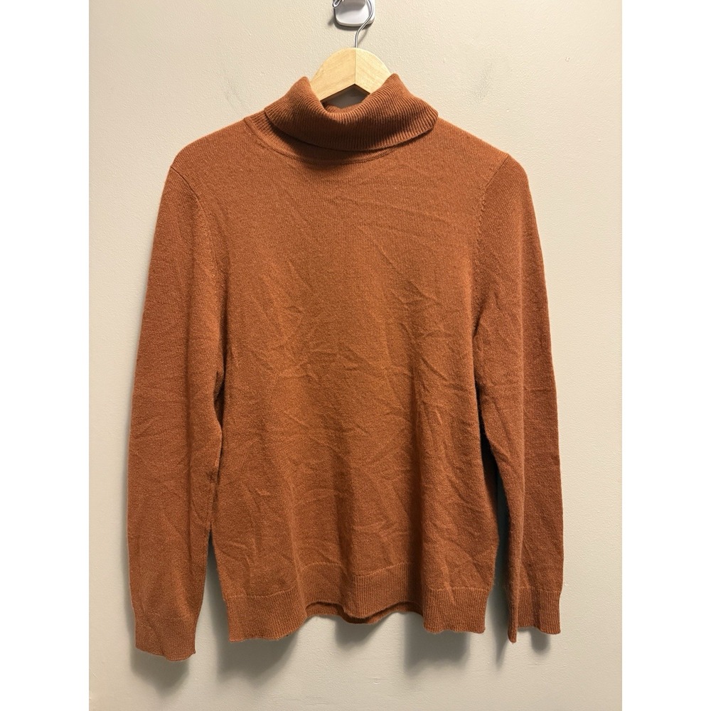 Charter Club 100% Cashmere Turtleneck Lightweight Knit Sweater Pecan NWT Flawed